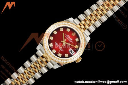 Rolex - Datejust Ladies 278383 31mm Jub Dia YG/SS Red/Dia GMF A2824