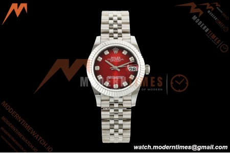 Rolex - Datejust Ladies 278274 31mm Jub Flt SS/SS Red/Dia GMF A2824