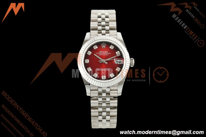 Rolex - Datejust Ladies 278274 31mm Jub Flt SS/SS Red/Dia GMF A2824