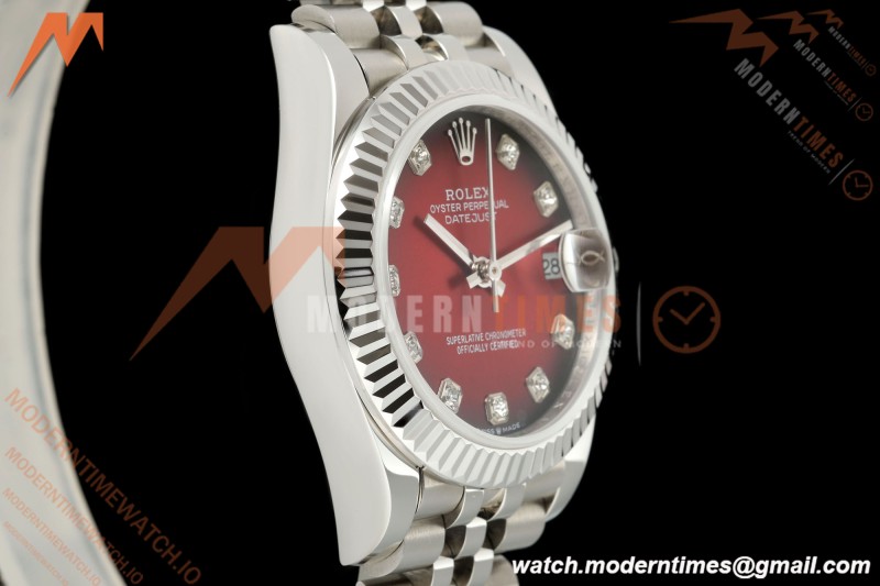 Rolex - Datejust Ladies 278274 31mm Jub Flt SS/SS Red/Dia GMF A2824