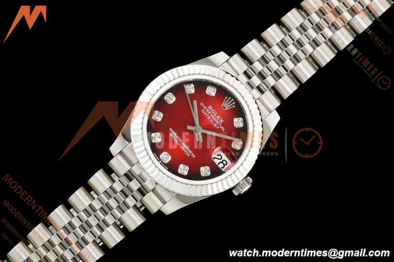 Rolex - Datejust Ladies 278274 31mm Jub Flt SS/SS Red/Dia GMF A2824
