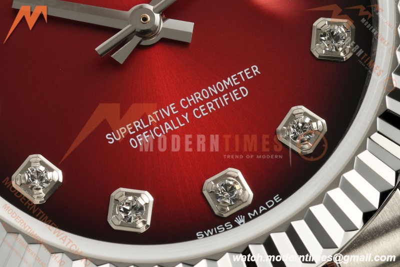 Rolex - Datejust Ladies 278274 31mm Jub Flt SS/SS Red/Dia GMF A2824