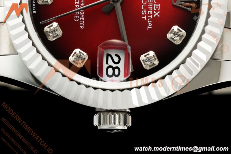 Rolex - Datejust Ladies 278274 31mm Jub Flt SS/SS Red/Dia GMF A2824