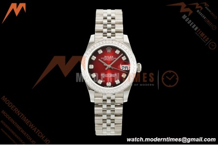 Rolex - Datejust Ladies 278274 31mm Jub Dia SS/SS Red/Dia GMF A2824