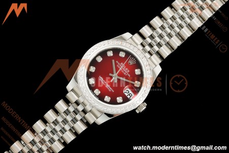 Rolex - Datejust Ladies 278274 31mm Jub Dia SS/SS Red/Dia GMF A2824