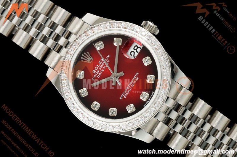 Rolex - Datejust Ladies 278274 31mm Jub Dia SS/SS Red/Dia GMF A2824 | 롤렉스 - 데이트저스트 레이디스 278274 31mm 주브 다이아 SS/SS 레드/다이아 GMF A2824