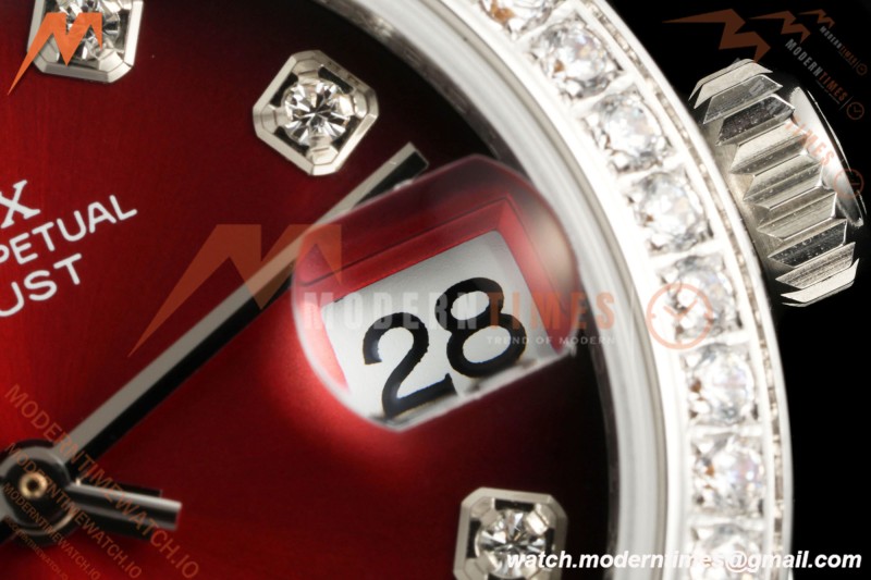 Rolex - Datejust Ladies 278274 31mm Jub Dia SS/SS Red/Dia GMF A2824 | 롤렉스 - 데이트저스트 레이디스 278274 31mm 주브 다이아 SS/SS 레드/다이아 GMF A2824