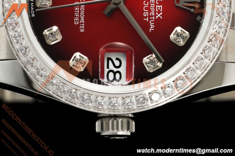 Rolex - Datejust Ladies 278274 31mm Jub Dia SS/SS Red/Dia GMF A2824 | 롤렉스 - 데이트저스트 레이디스 278274 31mm 주브 다이아 SS/SS 레드/다이아 GMF A2824