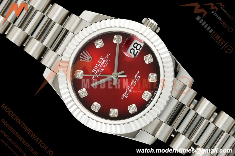 Rolex - Datejust Ladies 278274 31mm Pre Flt SS/SS Red/Dia GMF A2824