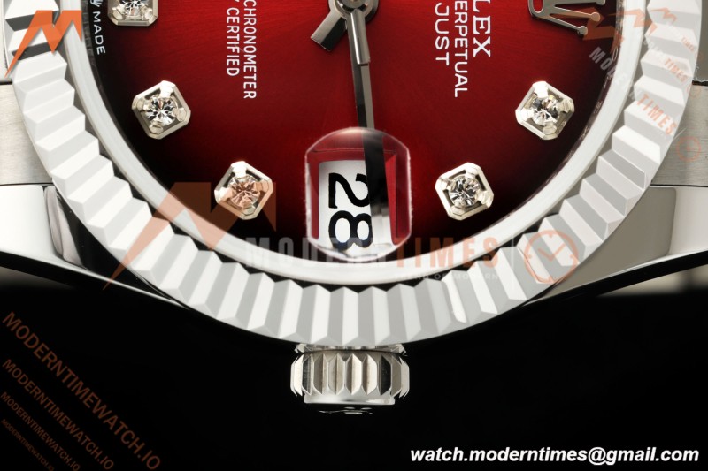Rolex - Datejust Ladies 278274 31mm Pre Flt SS/SS Red/Dia GMF A2824