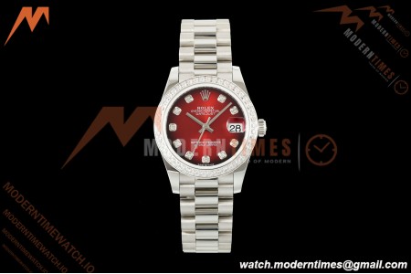 Rolex - Datejust Ladies 278274 31mm Pre Dia SS/SS Red/Dia GMF A2824