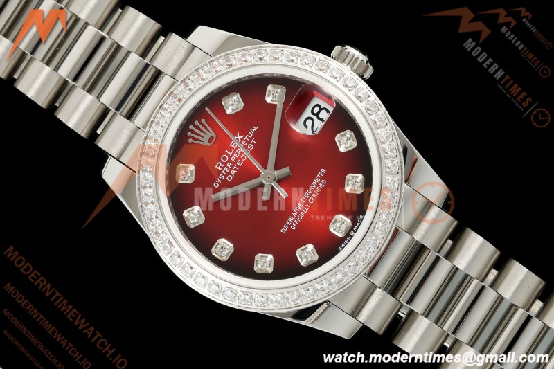 Rolex - Datejust Ladies 278274 31mm Pre Dia SS/SS Red/Dia GMF A2824