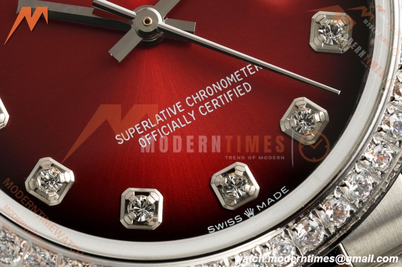 Rolex - Datejust Ladies 278274 31mm Pre Dia SS/SS Red/Dia GMF A2824