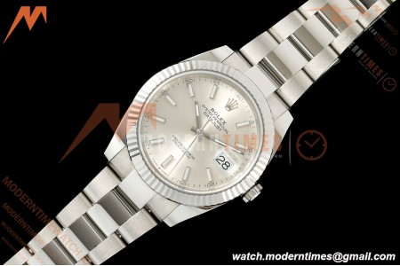 Rolex - Datejust 126334 41mm Oys Flt 904L SS/SS Silv/Stk SCF VR3235