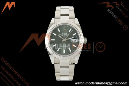 Rolex - Datejust 126334 41mm Oys Flt 904L SS/SS Grn/Stk SCF VR3235