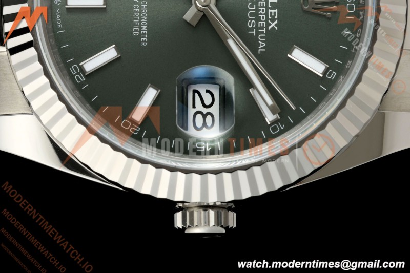 Rolex - Datejust 126334 41mm Oys Flt 904L SS/SS Grn/Stk SCF VR3235