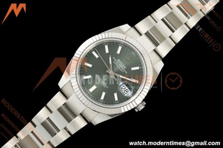 Rolex - Datejust 126334 41mm Oys Flt 904L SS/SS Grn/Stk SCF VR3235
