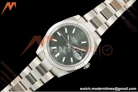 Rolex - Datejust 126334 41mm Oys Flt 904L SS/SS Grn/Stk SCF VR3235