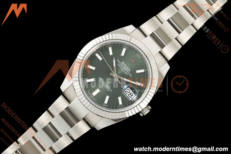 Rolex - Datejust 126334 41mm Oys Flt 904L SS/SS Grn/Stk SCF VR3235