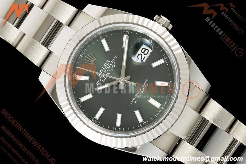 Rolex - Datejust 126334 41mm Oys Flt 904L SS/SS Grn/Stk SCF VR3235