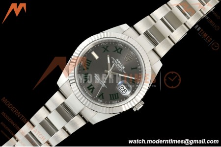 Rolex - Datejust 126334 41mm Wimbledon Oys Flt 904L SS/SS Grey/Rmn SCF VR3235
