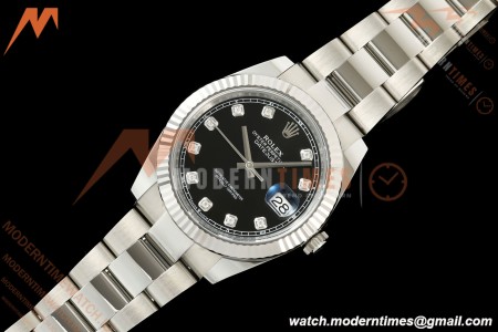 Rolex - Datejust 126334 41mm Oys Flt 904L SS/SS Blk/Dia SCF VR3235