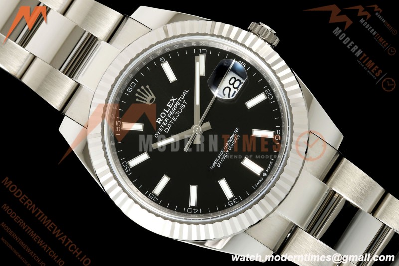 Rolex - Datejust 126334 41mm Oys Flt 904L SS/SS Blk/Stk SCF VR3235 | 롤렉스 데이트저스트 126334 41mm 오이스터 플랫 904L 스테인리스 스틸/스테인리스 스틸 블랙 다이얼/스틱 인덱스 SCF VR3235 무브먼트