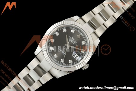 Rolex - Datejust 126334 41mm Oys Flt 904L SS/SS Gray/Dia SCF VR3235