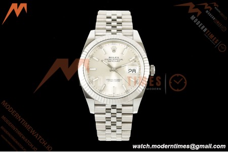Rolex - Datejust 126334 41mm Jub Flt 904L SS/SS Silv/Stk SCF VR3235