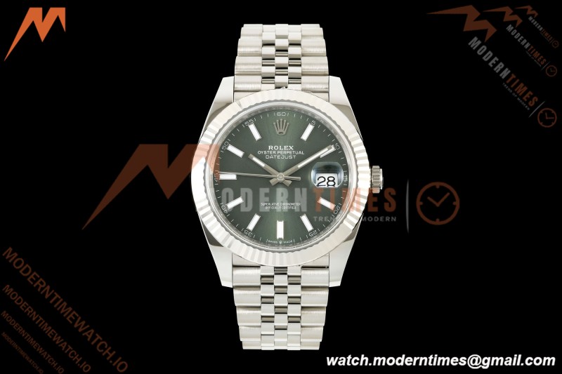 Rolex - Datejust 126334 41mm Jub Flt 904L SS/SS Grn/Stk SCF VR3235 | 롤렉스 - 데이트저스트 126334 41mm 주빌리 브레이슬릿 904L 스테인리스 스틸/스테인리스 스틸 그린 다이얼/스틱 인덱스 SCF VR3235 무브먼트