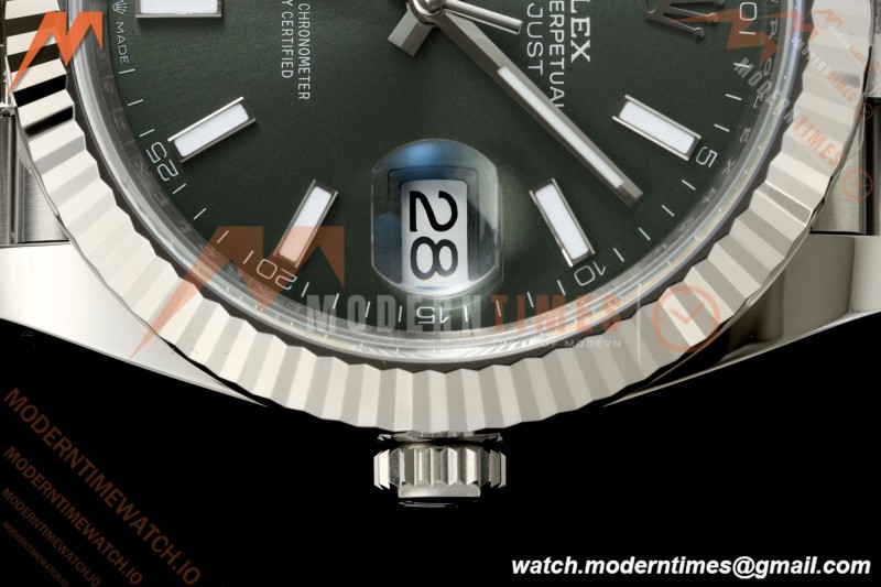 Rolex - Datejust 126334 41mm Jub Flt 904L SS/SS Grn/Stk SCF VR3235 | 롤렉스 - 데이트저스트 126334 41mm 주빌리 브레이슬릿 904L 스테인리스 스틸/스테인리스 스틸 그린 다이얼/스틱 인덱스 SCF VR3235 무브먼트