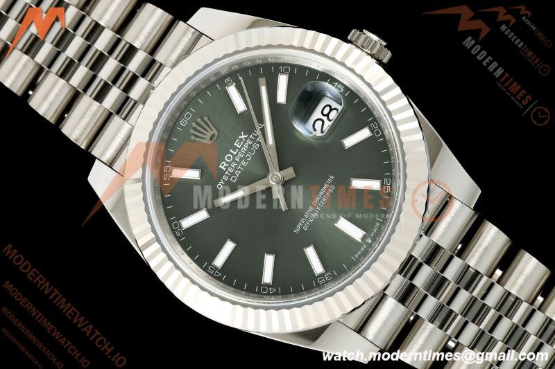 Rolex - Datejust 126334 41mm Jub Flt 904L SS/SS Grn/Stk SCF VR3235 | 롤렉스 - 데이트저스트 126334 41mm 주빌리 브레이슬릿 904L 스테인리스 스틸/스테인리스 스틸 그린 다이얼/스틱 인덱스 SCF VR3235 무브먼트