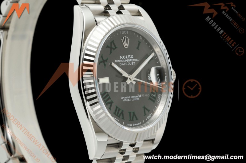 Rolex - Datejust 126334 41mm Wimbledon Jub Flt 904L SS/SS Grey/Rmn SCF VR3235