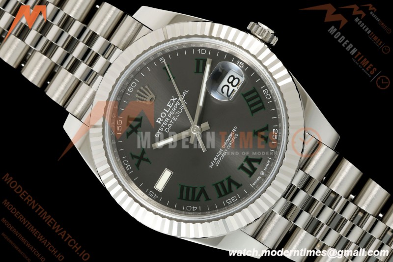 Rolex - Datejust 126334 41mm Wimbledon Jub Flt 904L SS/SS Grey/Rmn SCF VR3235