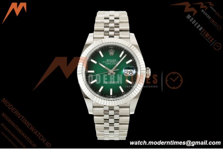 Rolex - Datejust 126334 41mm Jub Flt 904L SS/SS Ombre Green/Stk EWEF DD3235