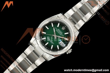 Rolex - Datejust 126234 36mm Oys Flt 904L SS/SS Ombre Green/Stk VSF V2 DD3235