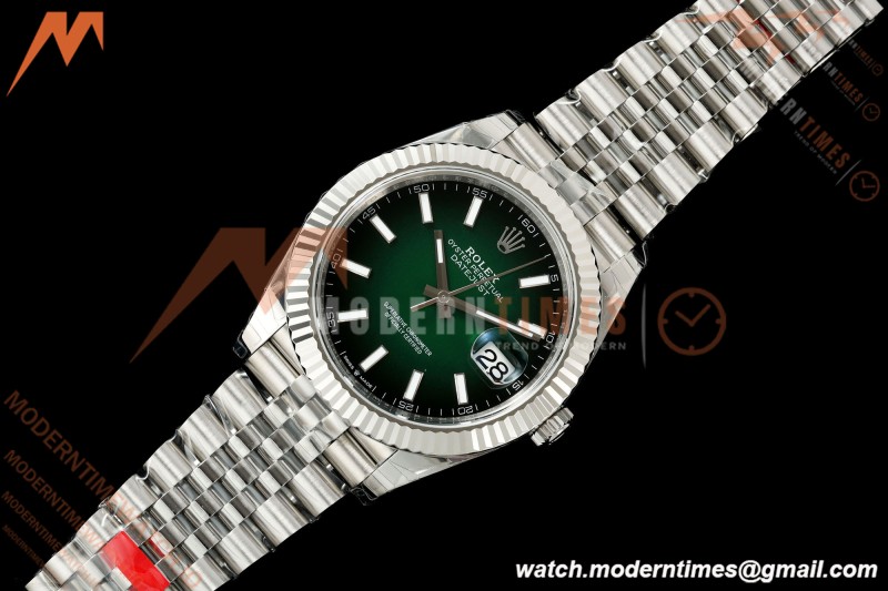 Rolex - Datejust 126334 41mm Jub Flt 904L SS/SS Ombre Green/Stk VSF V2 DD3235
