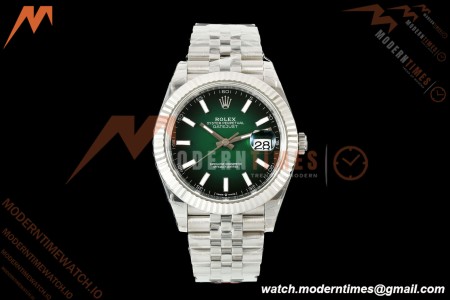 Rolex - Datejust 126334 41mm Jub Flt 904L SS/SS Ombre Green/Stk VSF V2 DD3235