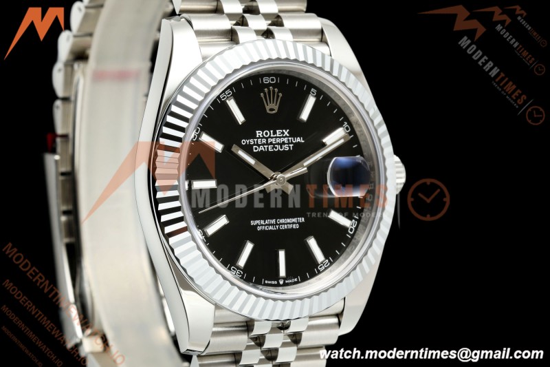 Rolex - Datejust 126334 41mm Jub Flt 904L SS/SS Blk/Stk MZF JH3235