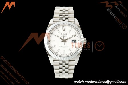 Rolex - Datejust 126334 41mm Jub Flt 904L SS/SS Wht/Stk MZF JH3235