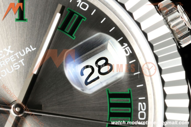 Rolex - Datejust 126334 41mm Wimbledon Jub Flt 904L SS/SS Grey/Rmn MZF JH3235