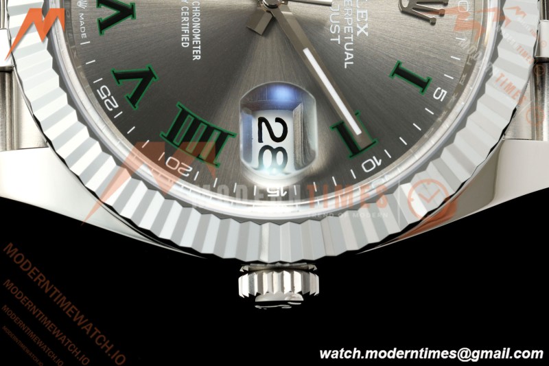 Rolex - Datejust 126334 41mm Wimbledon Jub Flt 904L SS/SS Grey/Rmn MZF JH3235