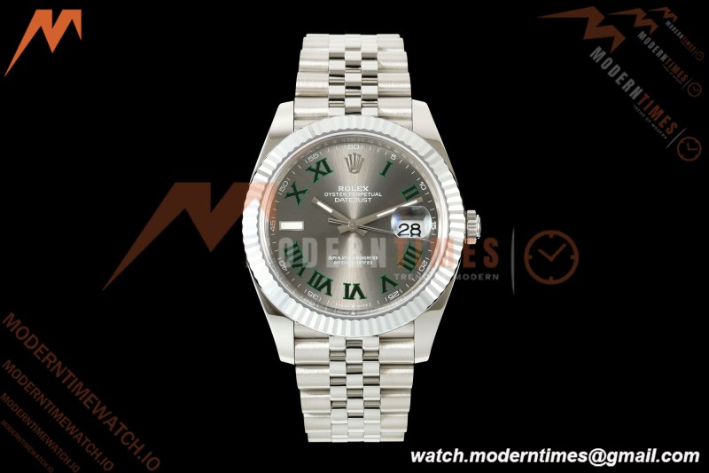 Rolex - Datejust 126334 41mm Wimbledon Jub Flt 904L SS/SS Grey/Rmn MZF JH3235