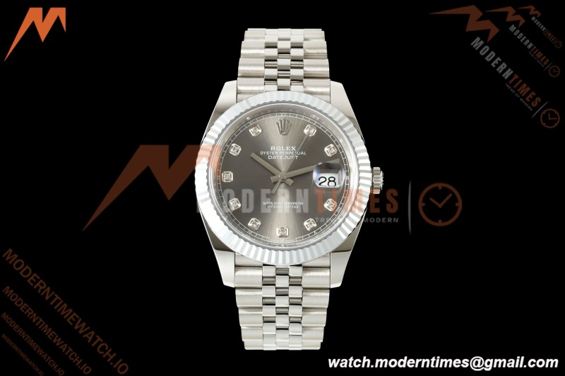 Rolex - Datejust 126334 41mm Jub Flt 904L SS/SS Grey/Dia MZF JH3235