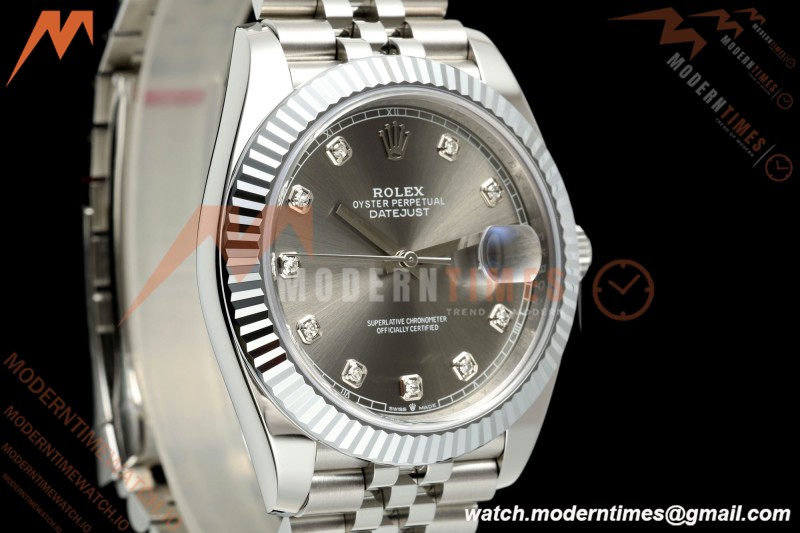 Rolex - Datejust 126334 41mm Jub Flt 904L SS/SS Grey/Dia MZF JH3235