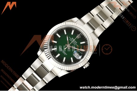 Rolex - Datejust 126334 41mm Oys Flt 904L SS/SS Ombre Green/Stk ERF JH3235 Free Sprung
