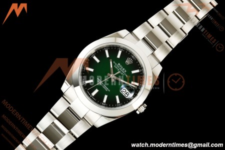 Rolex - Datejust 126334 41mm Oys Smth 904L SS/SS Ombre Green/Stk ERF JH3235 Free Sprung