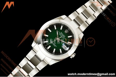 Rolex - Datejust 126334 41mm Oys Smth 904L SS/SS Ombre Green/Stk ERF JH3235 Free Sprung