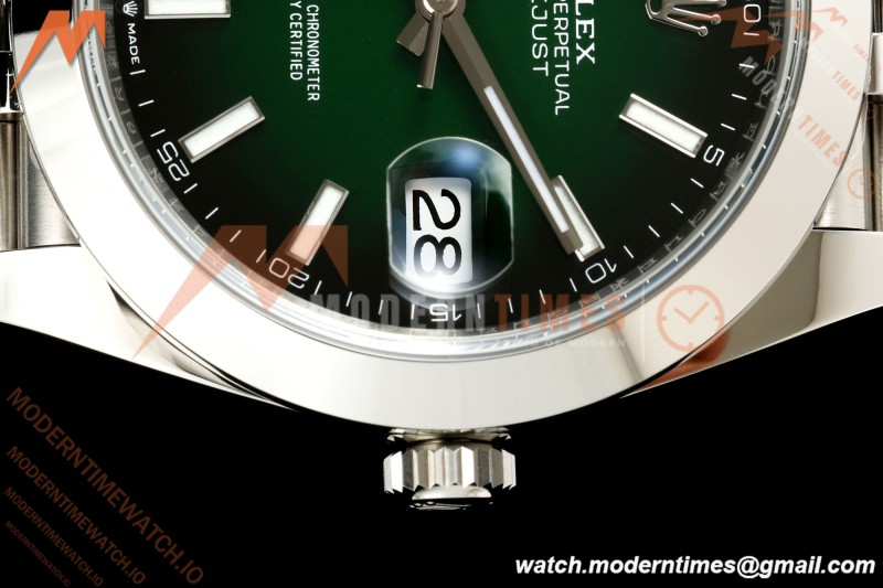 Rolex - Datejust 126334 41mm Jub Smth 904L SS/SS Ombre Green/Stk ERF JH3235 Free Sprung