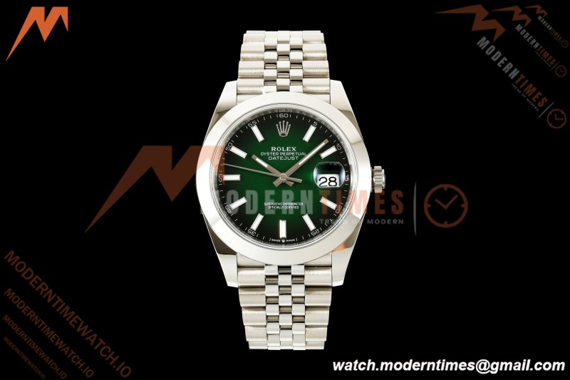 Rolex - Datejust 126334 41mm Jub Smth 904L SS/SS Ombre Green/Stk ERF JH3235 Free Sprung